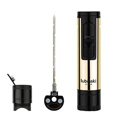 Lubinski 1li Torch Kırmızı/Siyah Puro Çakmağı (8172AT)