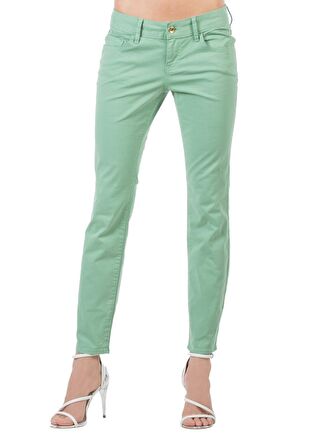 Slim Fit Dar Paça Düşük Bel Açık Mavi Kadın Pantolon