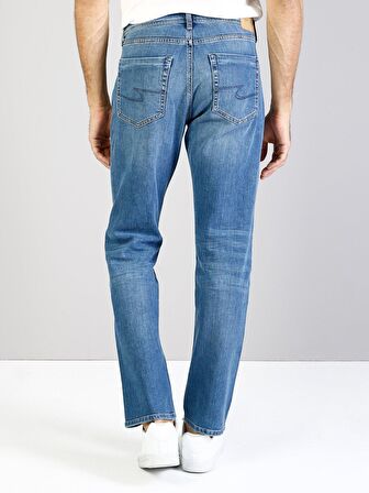 045 Davıd Orta Bel Rahat Paça Regular Fit Mavi Erkek Jean Pantolon