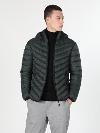  Slim Fit  Erkek Koyu Yeşil Mont