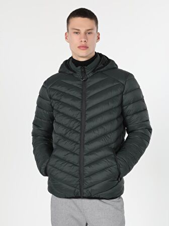  Slim Fit  Erkek Koyu Yeşil Mont