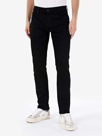 044 Karl Düşük Bel Düz Paça Straight Fit Siyah Erkek Jean Pantolon Cl1031096