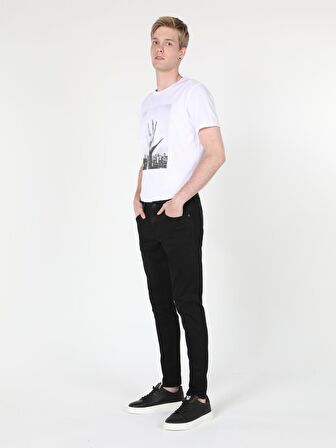 041 Danny Düşük Bel Dar Paça Slim Fit Siyah Erkek Jean Pantolon
