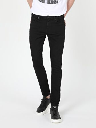041 Danny Düşük Bel Dar Paça Slim Fit Siyah Erkek Jean Pantolon