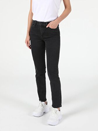 760 Dıana Yüksek Bel Dar Paça Super Slim Fit Siyah Kadın Jean Pantolon Cl1040215