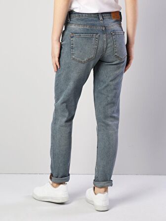 891 Maya Orta Bel Daralan Paça Slim Fit Mavi Kadın Jean Pantolon
