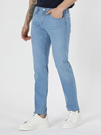 044 Karl Düşük Bel Düz Paça Straight Fit Açık Mavi Erkek Jean Pantolon