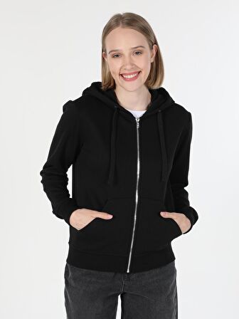  Regular Fit  Kadın Siyah Sweatshirt