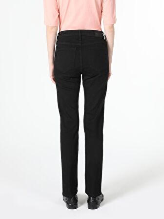 703 Carla Orta Bel Düz Paça Slim Fit Siyah Kadın Jean Pantolon