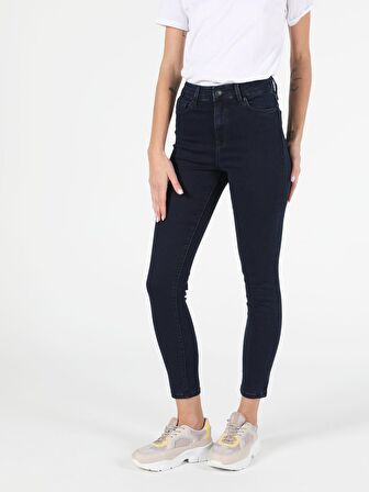 760 Dıana Yüksek Bel Dar Paça Super Slim Fit Mavi Kadın Jean Pantolon