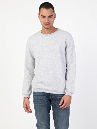 Regular Fit Erkek Gri Melanj Sweatshirt