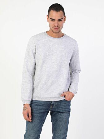 Regular Fit Erkek Gri Melanj Sweatshirt