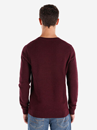 Regular Fit Bisiklet Yaka Mor Erkek Kazak