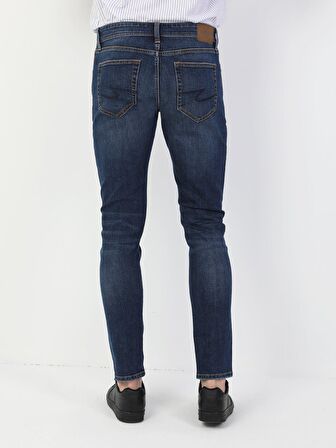 041 Danny Düşük Bel Dar Paça Slim Fit Mavi Erkek Jean Pantolon