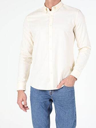  Slim Fit Shirt Neck  Erkek Uzun Kol Gömlek