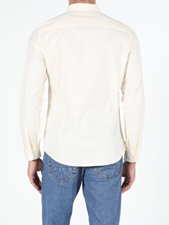  Slim Fit Shirt Neck  Erkek Uzun Kol Gömlek