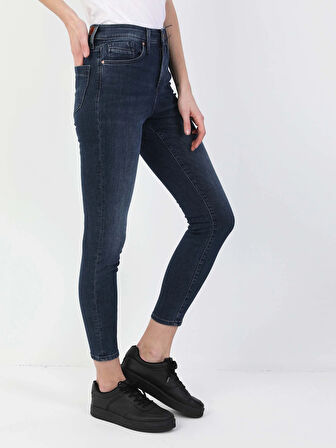 760 Dıana Super Slim Fit Yüksel Bel Dar Paça Kadın Lacivert Jean Pantolon