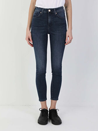 760 Dıana Super Slim Fit Yüksel Bel Dar Paça Kadın Lacivert Jean Pantolon
