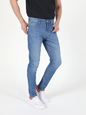 041 Danny Düşük Bel Dar Paça Slim Fit Mavi Erkek Jean Pantolon