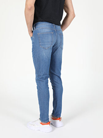 041 Danny Düşük Bel Dar Paça Slim Fit Mavi Erkek Jean Pantolon