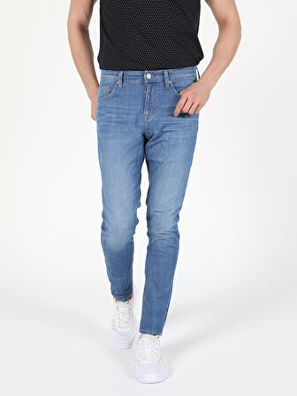 041 Danny Düşük Bel Dar Paça Slim Fit Mavi Erkek Jean Pantolon