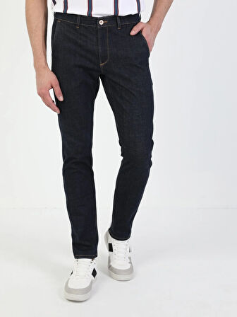 034 Denım Chıno Düşük Bel Dar Paça Slim Fit Jean Erkek Jean Pantolon Cl1049645