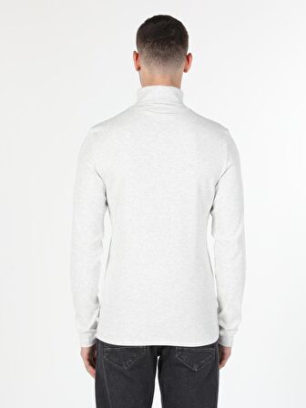 Slim Fit Balikci Erkek Gri Taş Tshirt U.Kol