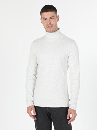 Slim Fit Balikci Erkek Gri Taş Tshirt U.Kol
