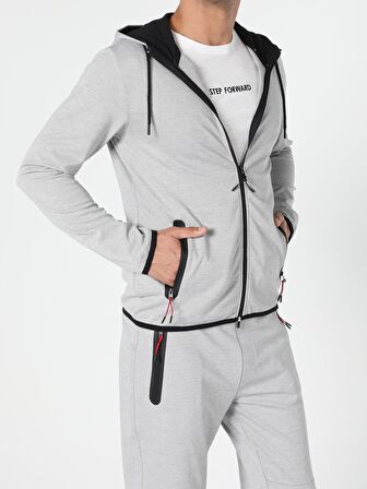  Slim Fit  Erkek Gri Melanj Ceket