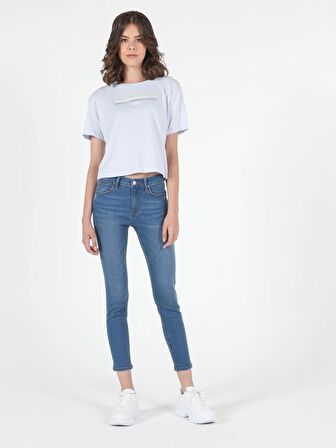 759 Lara Orta Bel Dar Paça Super Slim Fit Jean Kadın Jean Pantolon Cl1051946