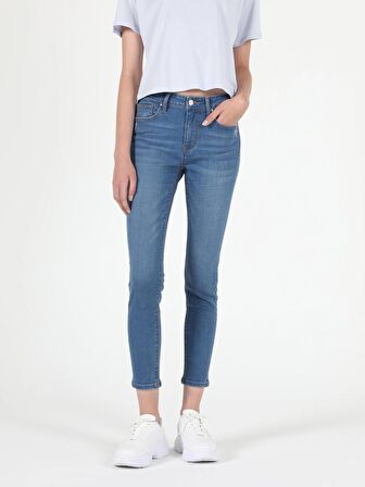 759 Lara Orta Bel Dar Paça Super Slim Fit Jean Kadın Jean Pantolon Cl1051946