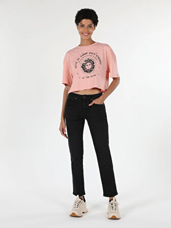892 Alına Slim Boyfriend Fit Orta Bel Daralan Paça Kadın Mavi Jean Pantolon Cl1051968