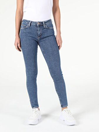 759 Lara Orta Bel Dar Paça Super Slim Fit Jean Kadın Jean Pantolon Cl1052807