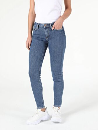 759 Lara Orta Bel Dar Paça Super Slim Fit Jean Kadın Jean Pantolon Cl1052807