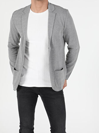 Regular Fit Erkek Gri Melanj Hırka