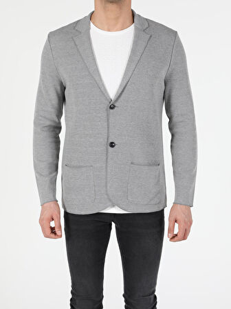 Regular Fit Erkek Gri Melanj Hırka