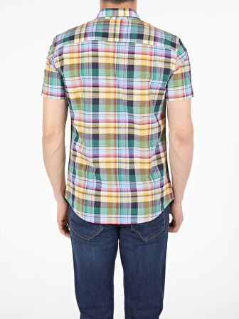 Slim Fit Shirt Neck Erkek Kısa Kol Gömlek