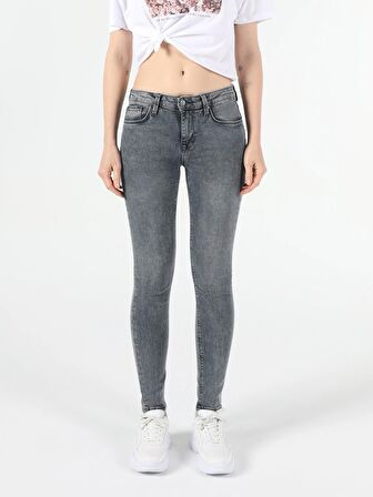 759 Lara Orta Bel Dar Paça Super Slim Fit Kadın Jean Pantolon Cl1054582