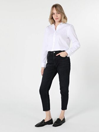 Regular Fit Beyaz Kadın Uzun Kol Gömlek