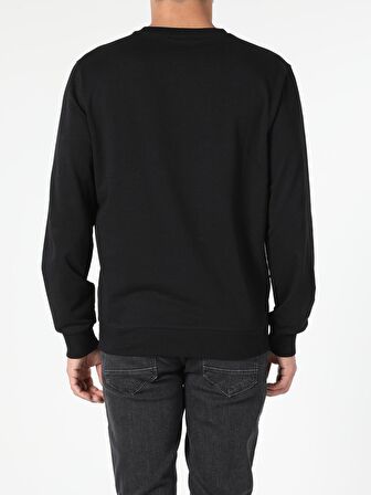 Regular Fit Siyah Erkek Sweatshirt