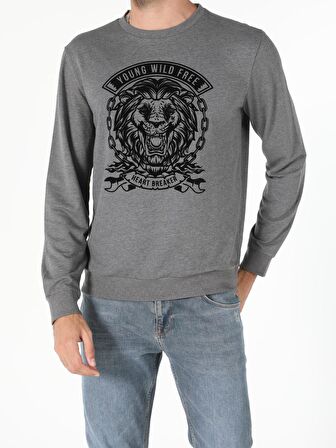 Regular Fit Antra Melanj Erkek Sweatshirt