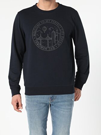 Regular Fit Lacivert Erkek Sweatshirt