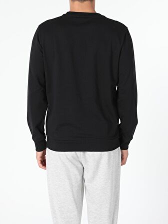 Regular Fit Siyah Erkek Sweatshirt