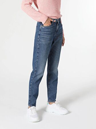 891 Maya Orta Bel Daralan Paça Slim Fit Jean Kadın Jean Pantolon Cl1056313