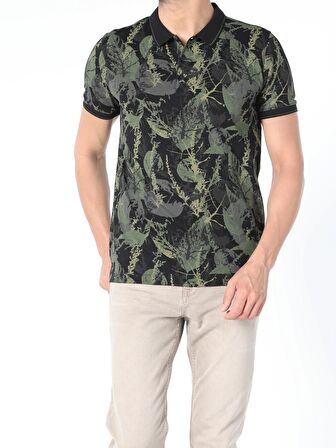 Regular Fit Erkek Siyah Kısa Kol Polo Tişört