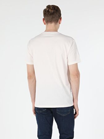 Comfort Fit Bisiklet Yaka Basic Beyaz Erkek Kısa Kol Tişört