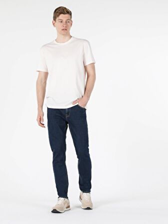 Comfort Fit Bisiklet Yaka Basic Beyaz Erkek Kısa Kol Tişört