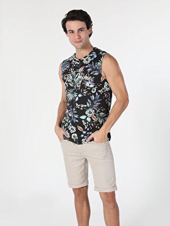 Regular Fit Baskılı Erkek Çok Renkli Atlet