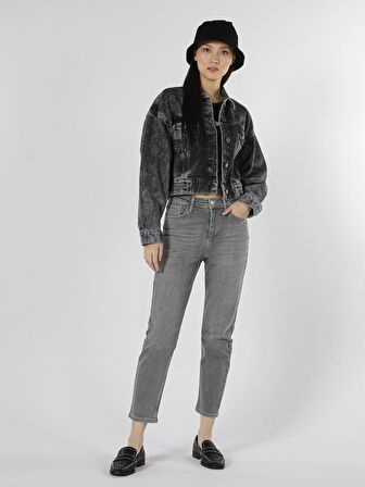 891 Maya Slim Fit Normal Bel Daralan Paça Gri Kadın Jean Pantolon Cl1057945
