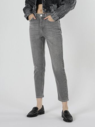 891 Maya Slim Fit Normal Bel Daralan Paça Gri Kadın Jean Pantolon Cl1057945